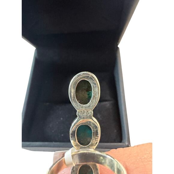 925 Sterling Silver Chrysocolla Copper Multi-Stone Statement Ring – Size 5 - Picture 2 of 4